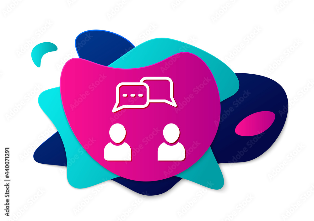 Poster color speech bubble chat icon isolated on white background. message icon. communication or comment c