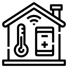 thermometer line icon