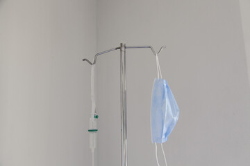 Fototapeta na wymiar IV sticks in hospital