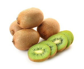 Tasty ripe kiwi on white background