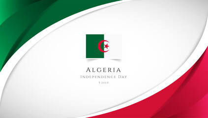 Abstract independence day of Algeria country banner with elegant 3D background - obrazy, fototapety, plakaty