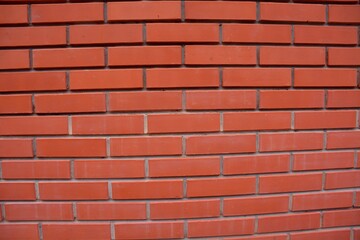 View of the red brick wall.