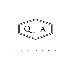 initial QA logo design vector
