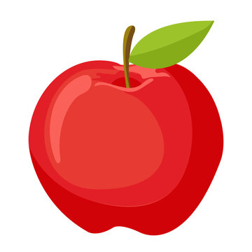 Cartoon vector illustration isolated object fresh food fruit red apple