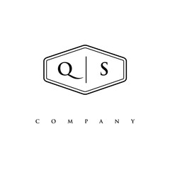 initial QS logo design vector