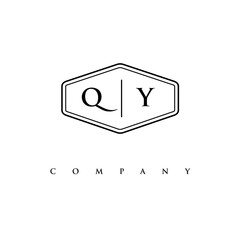 initial QY logo design vector