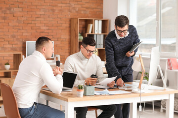 Male accountants working in office