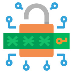 smart lock flat icon