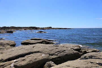 Bay de concarneau, France, Brittany, June 2021, beach and rocks