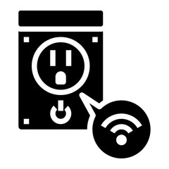 smart plug glyph icon