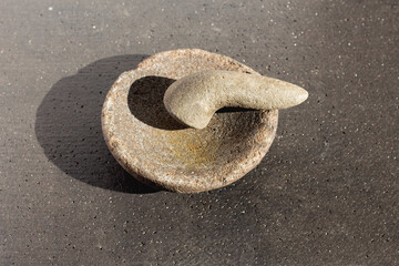 original stone mortar with a very unique and interesting texture. very good to use for cooking utensils products or ingredients for spices.