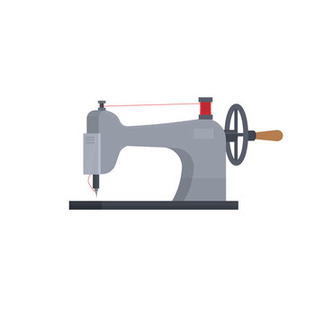 Mechanical sewing machine, vector illustration