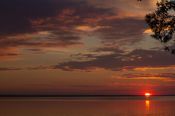 sunset over the lake