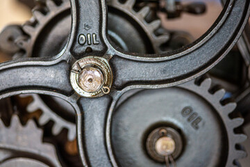 Close up of old wheel mechanism