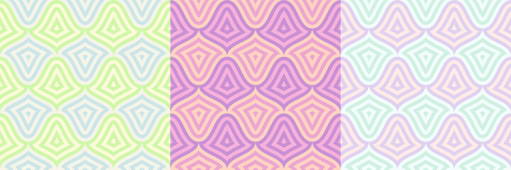 Seamless pastel pattern. Wrapping paper pattern. Template for fabric. Stylish background for cards. Modern geometric textile design. Fashionable color combinations. Backdrop. Wallpapers. Tiles. Vector