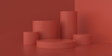 3D rendering of red geometry background