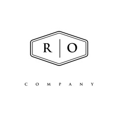 initial RO logo design vector