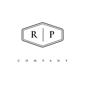 initial RP logo design vector
