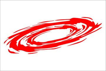 Red color cartoon animated swirl effect design. Circular effect frame