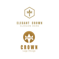 Royal King Queen Crown Elegant Luxury logo design