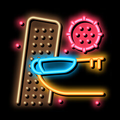 nail infection research neon light sign vector. Glowing bright icon nail infection research sign. transparent symbol illustration