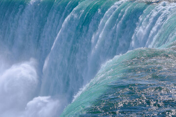 Bright and beautiful colors of Horseshoe falls in Ontario Canada on a frigid winter morning