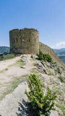 Gunibsky fortress. Protective wall and gates of Gunib. Russia, Republic of Dagestan.