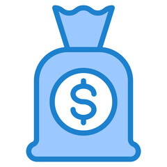 Money bag blue style icon