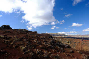 Iceland landscape looking out over the Kerid Volcano