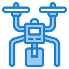Drone delivery blue style icon