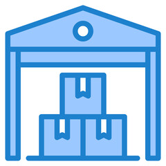 Warehouse blue style icon