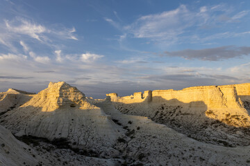 The limestone plateau of Akkergeshen (or Akkegershin) in Atyrau region, Kazakhstan.