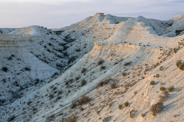 The limestone plateau of Akkergeshen (or Akkegershin) in Atyrau region, Kazakhstan.