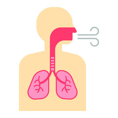 breathing respiratory icon illustration vector graphic