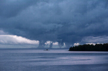 Storm over the Islands.
Onega Lake. Republic of Karelia, Medvezhiegorsk region. Russia.
