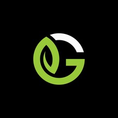 letter G green logo leaf