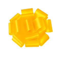 isolated yellow bow on white background