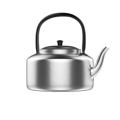 Metal thai style kettle with black handle 3D rendering