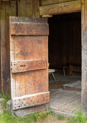 Old wooden door in warm colour