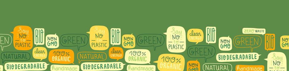 Environment day eco friendly label quote template