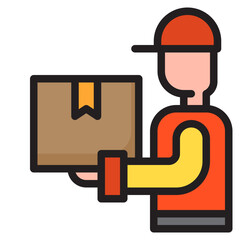 Delivery color line style icon