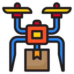 Drone color line style icon
