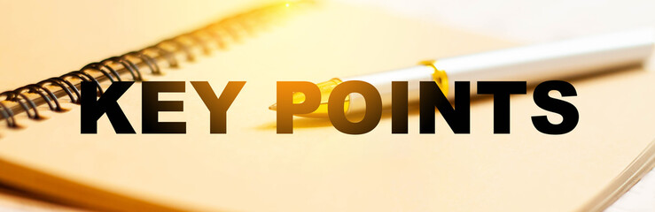 KEY POINTS is a business word. Business highlights concept