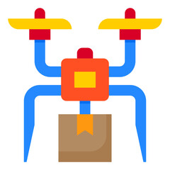Fototapeta premium Drone flat style icon
