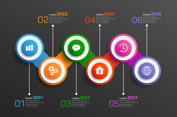 Timeline infographic template design. Can be used for workflow layout, diagram, annual report, web design, steps or processes 
