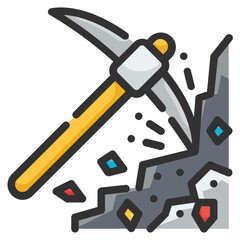 pickaxe line icon