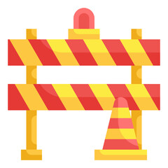 road barrier flat icon