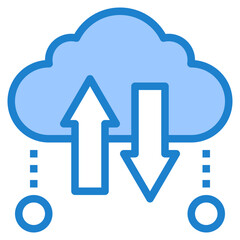 Hosting blue style icon