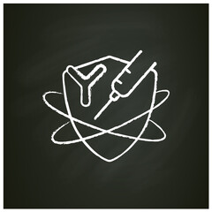 Immunoglobulin therapy chalk icon. Health injections. Immunology concept. Body defence system. Health, immunity, disease prevention. Isolated vector illustration on chalkboard