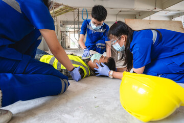 First aid for head injuries and Considered for all trauma incidents of worker in work. First aid training to transfer patient, loss of feeling or loss of normal movement..